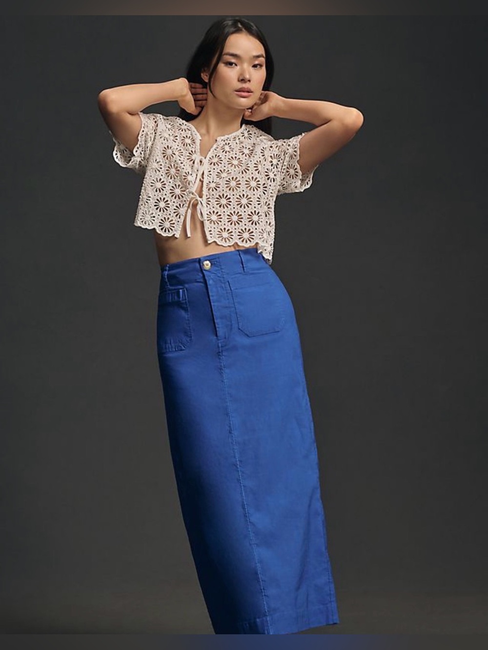 Anthropology Maeve Colette cobalt XXS Blue Women's Skirt